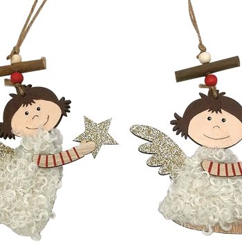 Ξύλινο Κρεμαστό Χριστουγεννιάτικο Στολίδι 12 x  1 x 16(h)cm ,2 Σχέδια