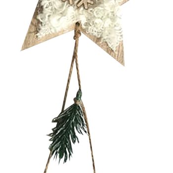 Ξύλινο Κρεμαστό Χριστουγεννιάτικο Στολίδι 14 x  1 x 32(h)cm