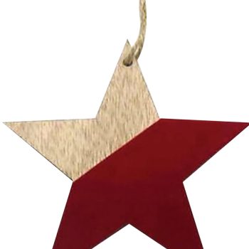 Ξύλινο Κρεμαστό Χριστουγεννιάτικο Στολίδι 11 x  1 x 11(h)cm