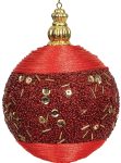 Κόκκινη Πλαστική Χριστουγεννιάτικη Μπάλα 10cm,Σέτ/4