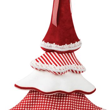 Κόκκινο Πάνινο Χριστουγεννιάτικο Δέντρο 47 x 21 x 82cm