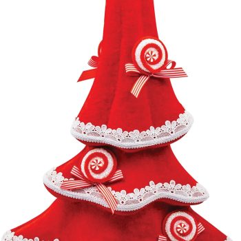 Κόκκινο Πάνινο Χριστουγεννιάτικο Δέντρο 38 x 18 x 59cm