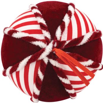 Κόκκινη Πάνινη Χριστουγεννιάτικη Μπάλα 10cm