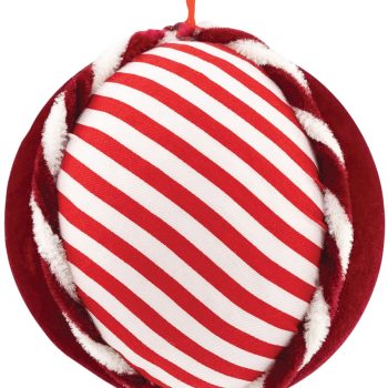 Κόκκινη Πάνινη Χριστουγεννιάτικη Μπάλα 8cm