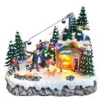 Χριστουγεννιάτικο Διακοσμητικό Όπτικαλ Χωριό Μουσικής Και Κίνησης Μπαταρίας ,23,5 x 15,7 x 14,5(H)cm