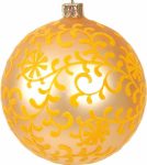 Γυάλινη Χρυσή Χριστουγεννιάτικη Μπάλα 10cm,Σέτ/2