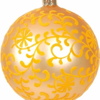 Γυάλινη Χρυσή Χριστουγεννιάτικη Μπάλα 10cm,Σέτ/2