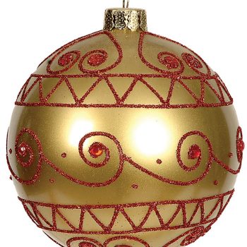 Γυάλινη Χριστουγεννιάτικη Μπάλα 8cm,Σέτ/4