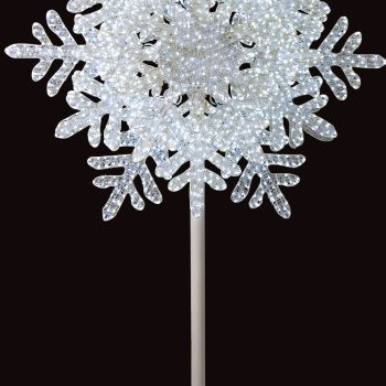 Led Φωτιζόμενη Ακρυλική Νιφάδα Διπλής Όψης 3D Με 3856 Led Πρόγραμμα 380(Η) x 160cm