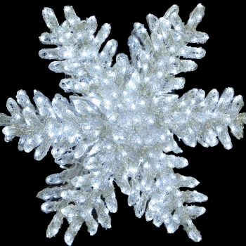 592Led 3D Φωτιζόμενη Ακρυλική Νυφάδα Διπλής Όψης Με Μετασχηματιστή Ip44 ,60(Η)cm