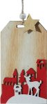 Ξύλινο Κρεμαστό Χριστουγεννιάτικο Στολίδι 7 x 13(h)cm