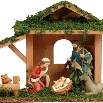 Ξύλινη Χριστουγεννιάτικη Φάτνη 25 x 9 x 19(h)cm