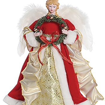 Κόκκινη Χριστουγεννιάτικη Κορυφή Δέντρου Άγγελος 30cm