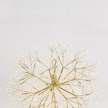 Χρυσή Φωτιζόμενη Χριστουγεννιάτικη Μπάλα Αχινός Με 2500 Led Copper Θερμού Φωτισμού Με Μετασχηματιστή ip44 Και Dimmer 80cm