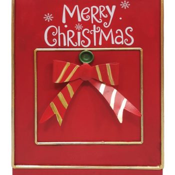 Χριστουγεννιάτικο Μεταλλικό Γραμματοκιβώτιο Κόκκινο 25 x 19 x 50(h)cm