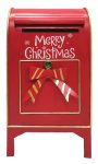 Χριστουγεννιάτικο Μεταλλικό Γραμματοκιβώτιο Κόκκινο 25 x 19 x 50(h)cm