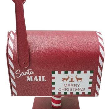 Χριστουγεννιάτικο Μεταλλικό Γραμματοκιβώτιο Κόκκινο 23 x 13 x 27(h)cm