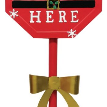 Χριστουγεννιάτικο Μεταλλικό Γραμματοκιβώτιο Κόκκινο 34 x 28 x 94(h)cm