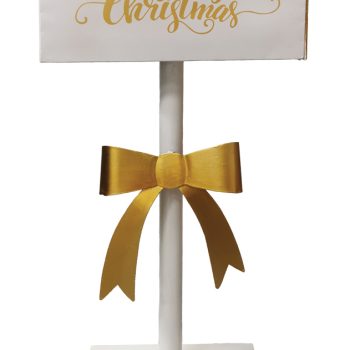 Χριστουγεννιάτικο Μεταλλικό Γραμματοκιβώτιο Λευκό 32 x 16,3 x 68,5(h)cm