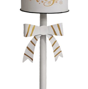 Χριστουγεννιάτικο Μεταλλικό Γραμματοκιβώτιο Λευκό 32 x 32 x 119(h)cm