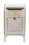 Χριστουγεννιάτικο Μεταλλικό Γραμματοκιβώτιο Λευκό 25 x 19 x 50(h)cm