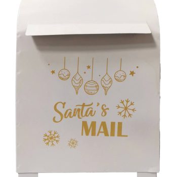 Χριστουγεννιάτικο Μεταλλικό Γραμματοκιβώτιο Λευκό 20,8 x 17 x 30(h)cm