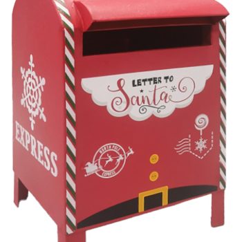 Χριστουγεννιάτικο Μεταλλικό Γραμματοκιβώτιο Κόκκινο 21 x 20 x 32(h)cm