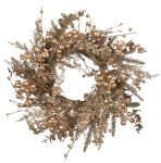 Στολισμένο Χριστουγεννιάτικο Στεφάνι Χρυσό 50cm