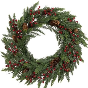 Στολισμένο Χριστουγεννιάτικο Στεφάνι 60cm