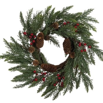 Στολισμένο Χριστουγεννιάτικο Στεφάνι 45cm