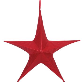 Κόκκινο Κρεμαστό Υφασμάτινο Χριστουγεννιάτικο Αστέρι 60cm