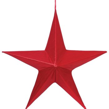Κόκκινο Κρεμαστό Υφασμάτινο Χριστουγεννιάτικο Αστέρι 80cm